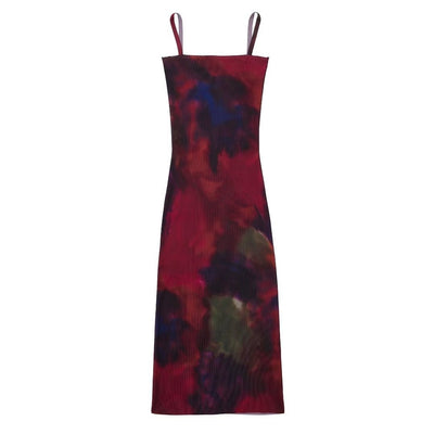 Abito scollo dritto con bretelline fantasia donna eprolo BAD PEOPLE