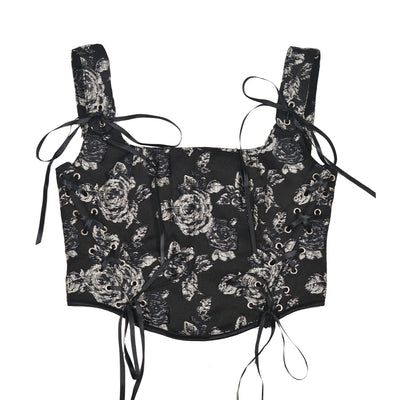 Corsetto vintage con lavorazione rose donna eprolo BAD PEOPLE