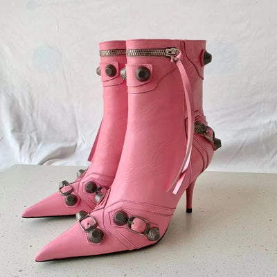 Fashion Pointed Toe Boots Women Chain Fringe Zipper Pumps Heels Soft Leather eprolo BAD PEOPLE