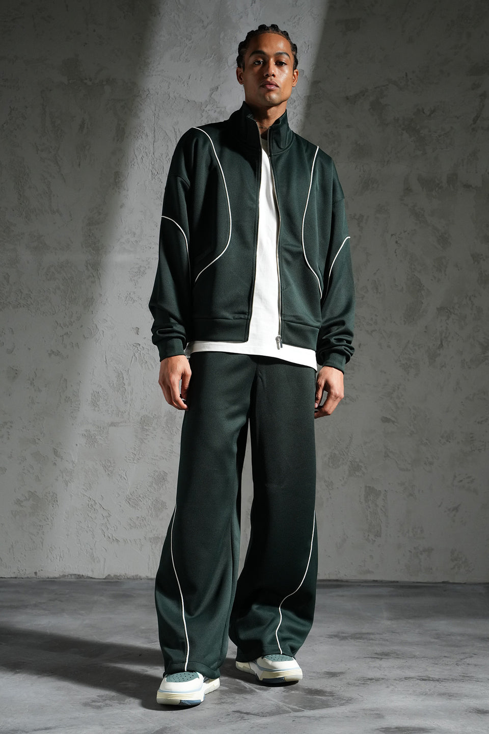Completo tracksuit vibe strip uomo verde gucci