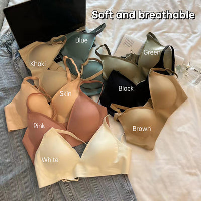 Summer Traceless Jelly Underwear Female Cubs Gather No Steel Ring Bra Anti Sagging Sports and Sleep Bra eprolo BAD PEOPLE
