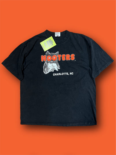 T-shirt Hooters vintage tg XL Nero Thriftmarket BAD PEOPLE