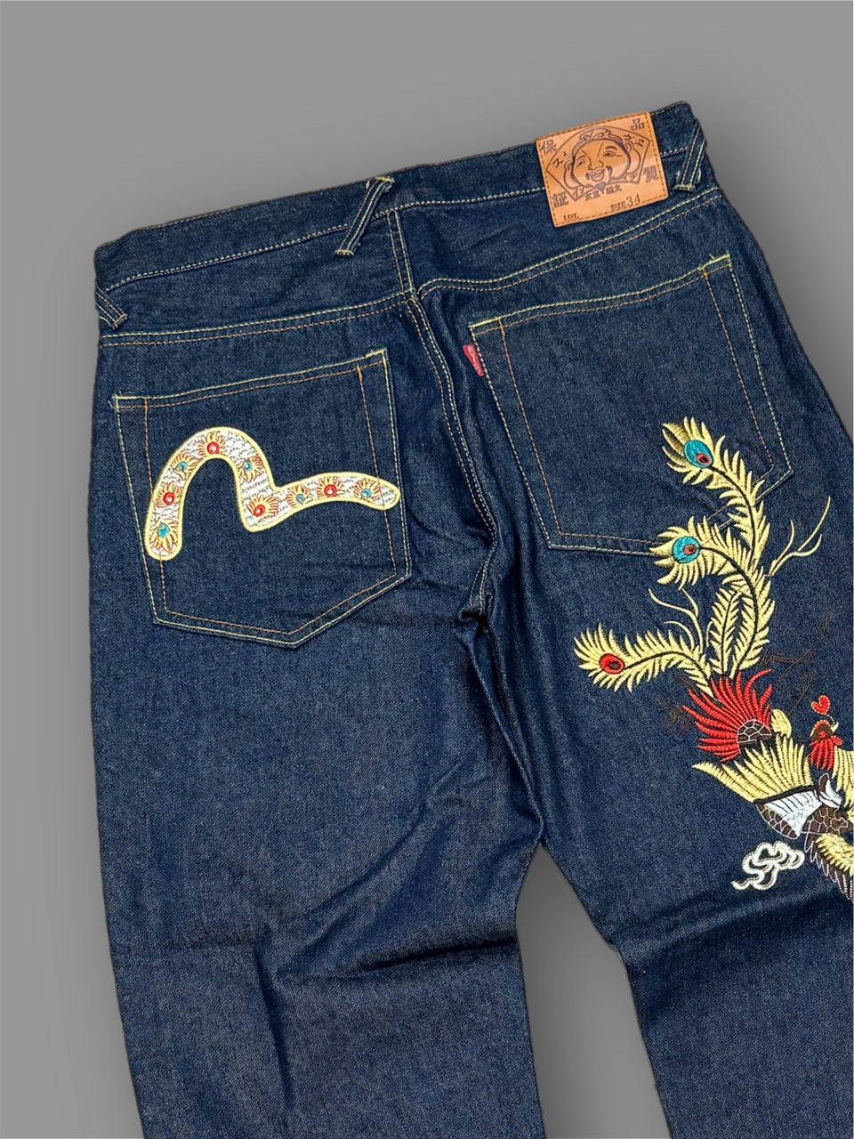 Pantalone Evisu Jeans ricamo vintage tg 48 ita