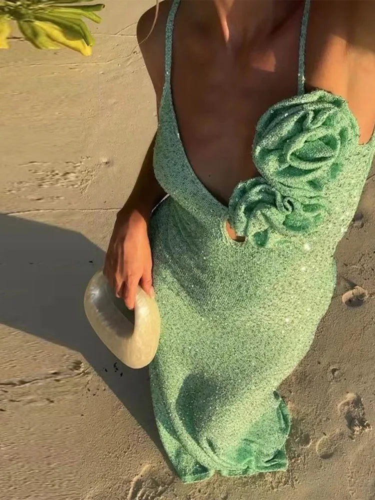 Flower Long Beach Dress Women