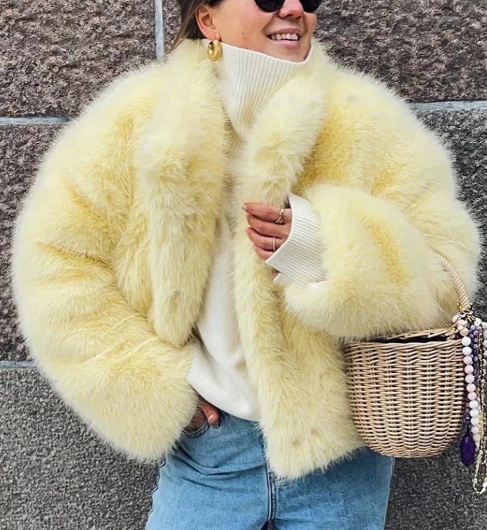 Pelliccia ecologica lemon fur donna