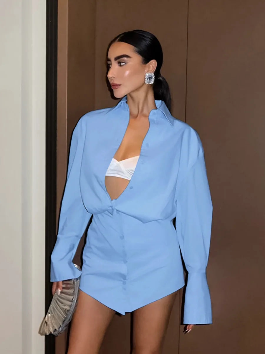 Blue Shirt Dress Women