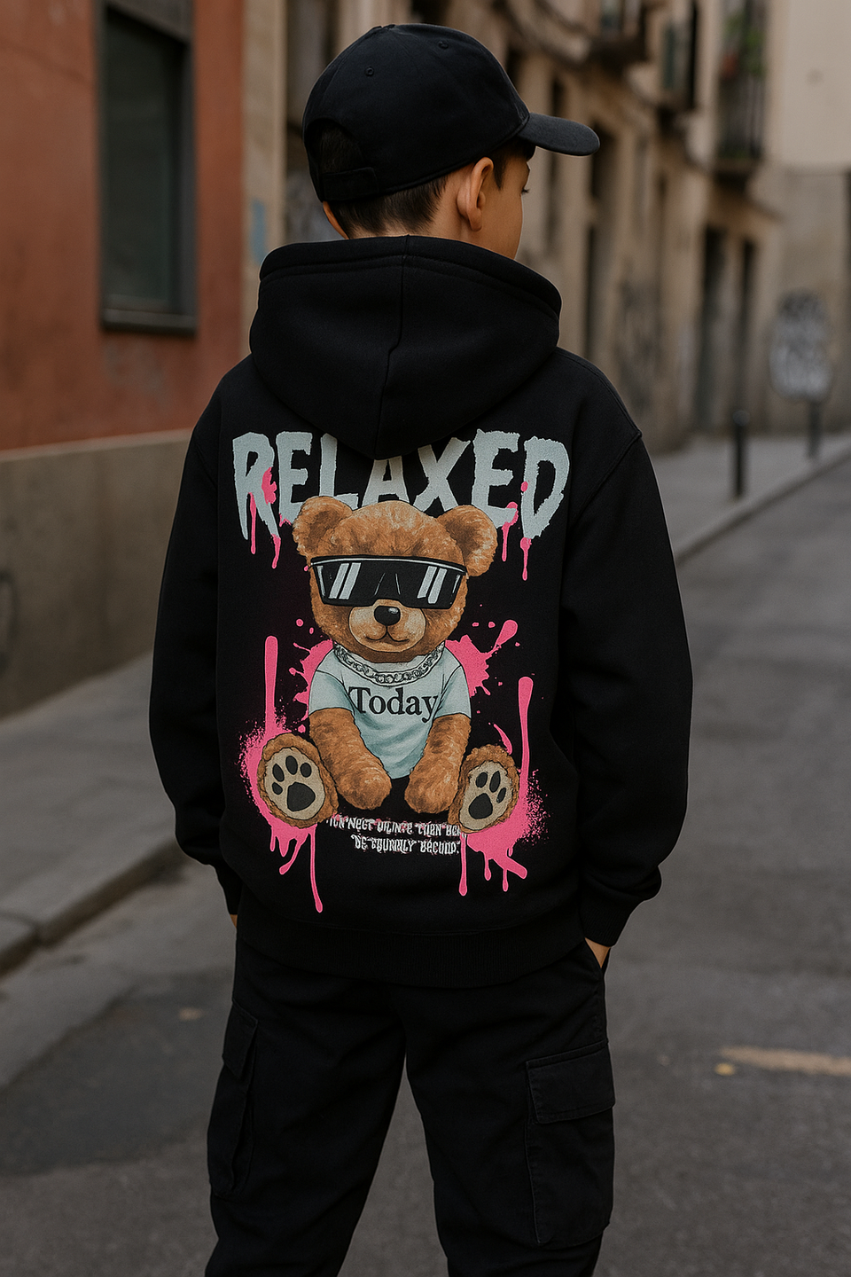 Felpa Bear Relaxed Nera