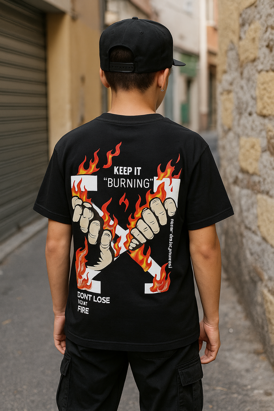 T-Shirt Fire Nera