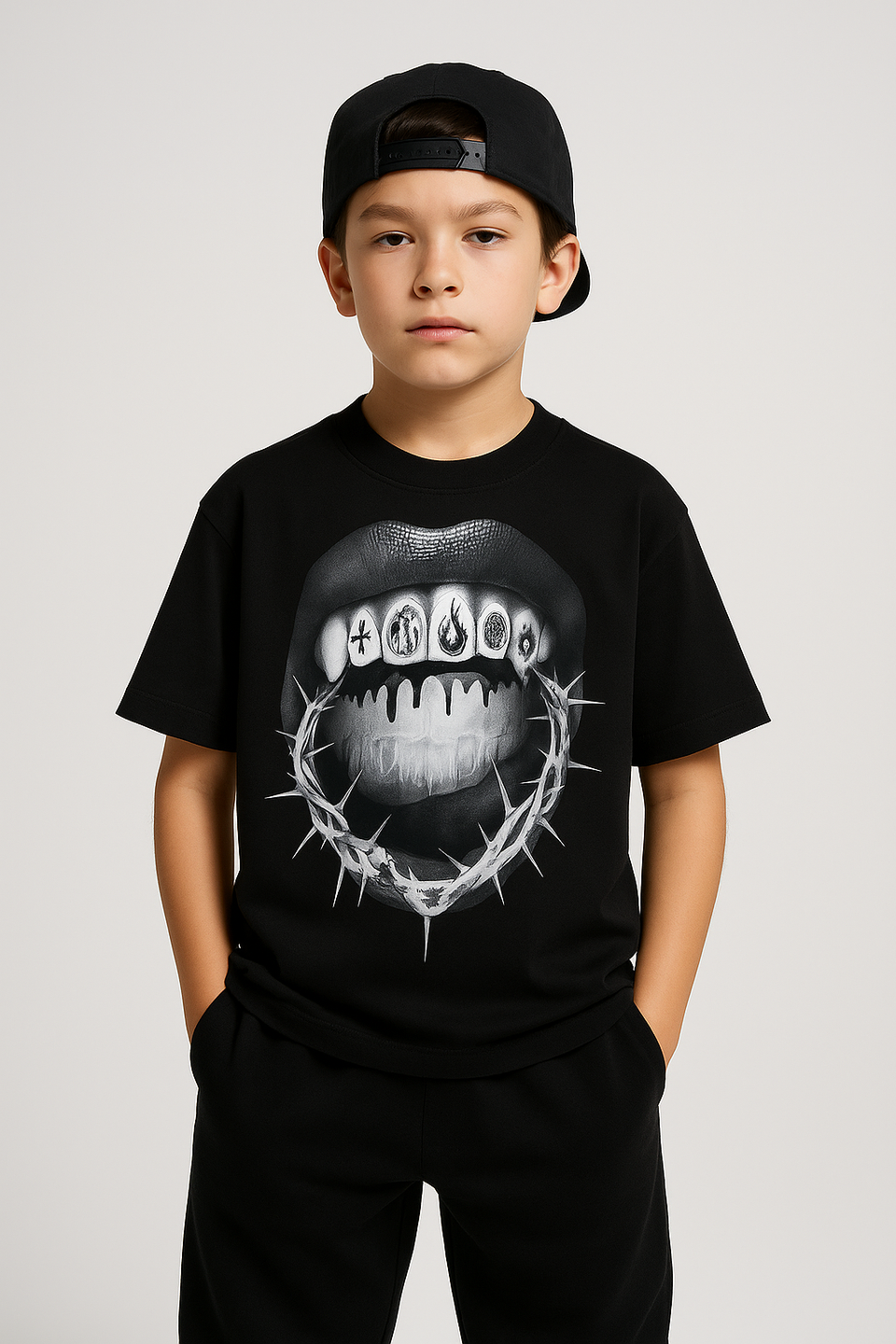 T-Shirt Grillz & Thorns Nera