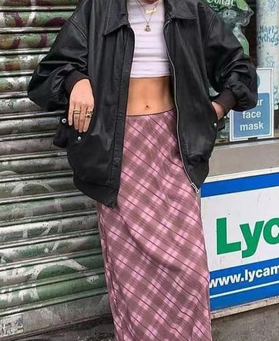 Gonna lunga plaid print donna MUST HAVE