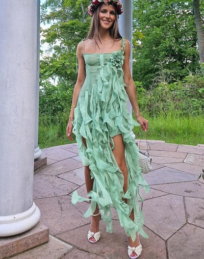 Abito lungo ruffle mint donna MUST HAVE