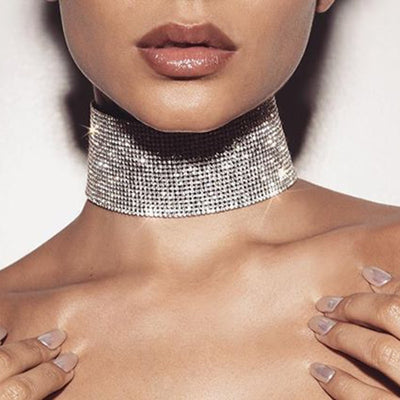 Girocollo fascia strass glitter luxury Silver 40cm MUST HAVE