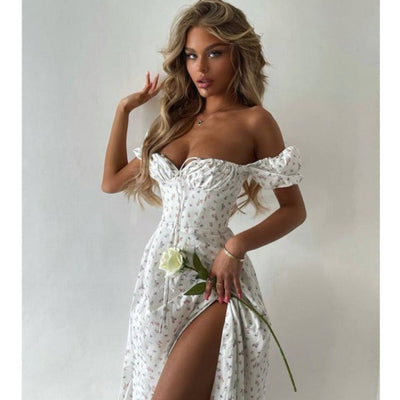 abito lungo Adria white MUST HAVE
